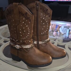 Brown Kids Boots with Embellishments. My granddaughter only wore then once.